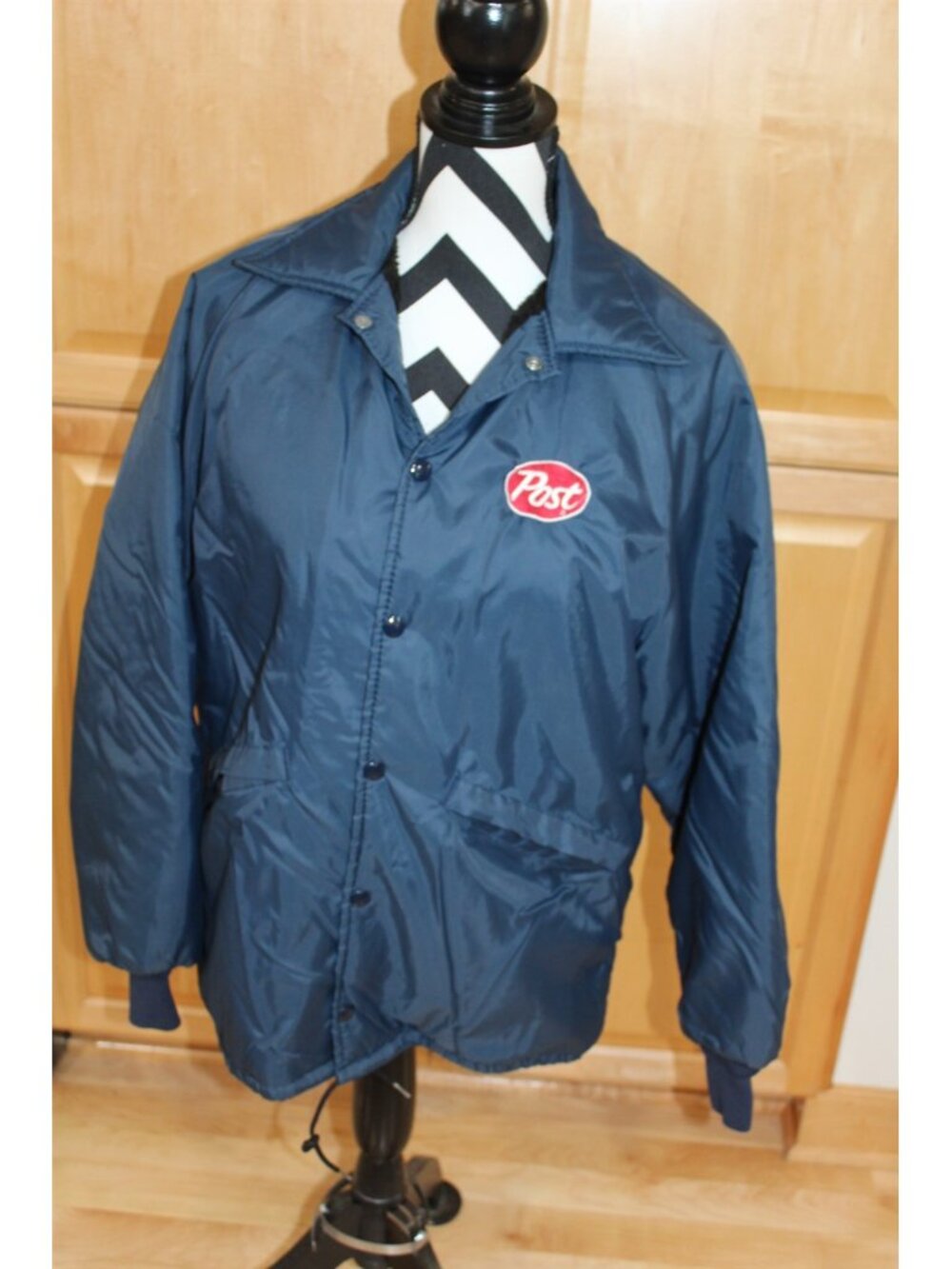 Vintage Post Cereal Employee Wind Breaker Advertising Jacket Sherpa Lining